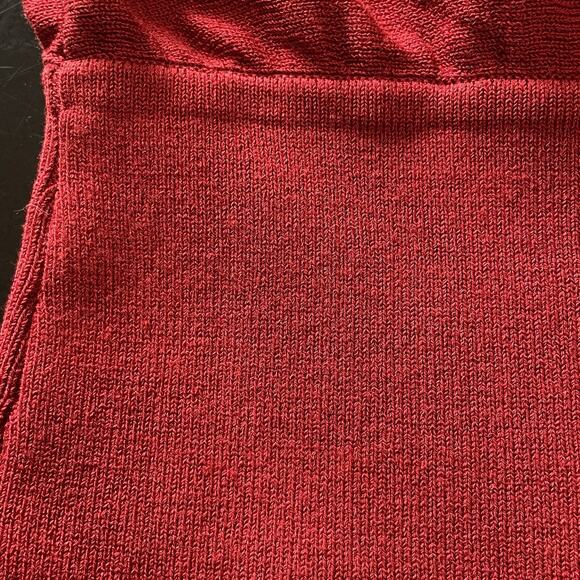 Ann Taylor Mock Neck Blouson Sweater Dress Size L Red Pearl Button Cuffs NEW - Picture 7 of 11